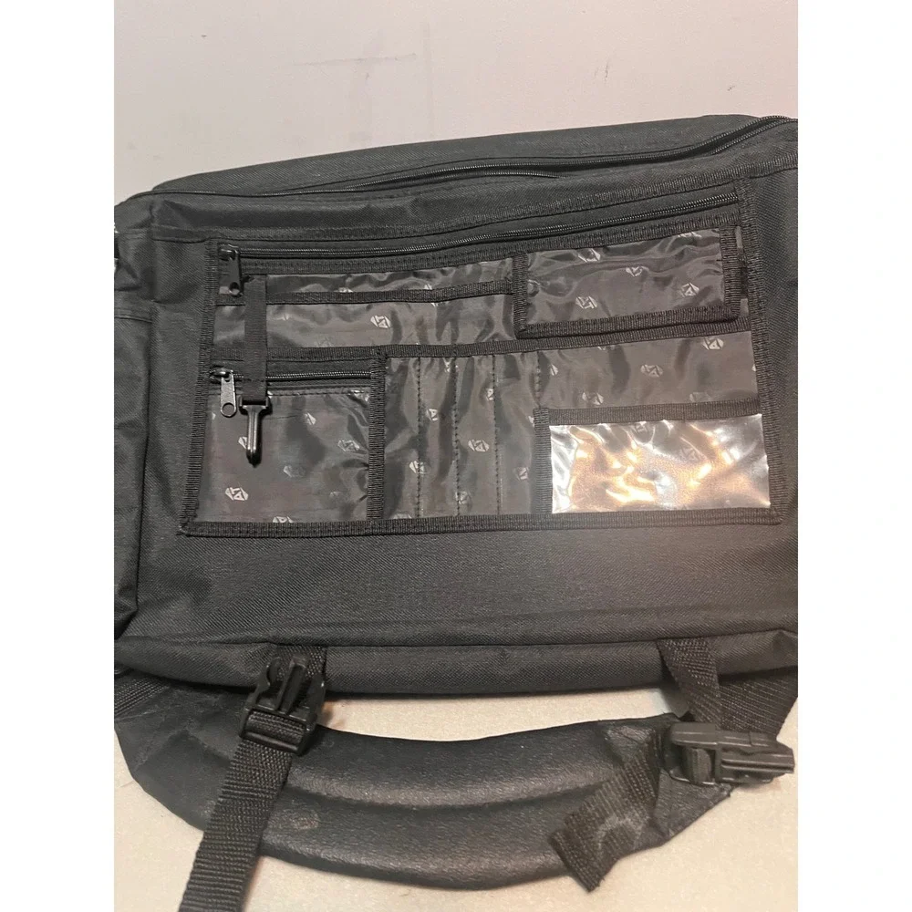 American Tourister Black Nylon Messenger‎ Bag Laptop Briefcase Organizer Travel